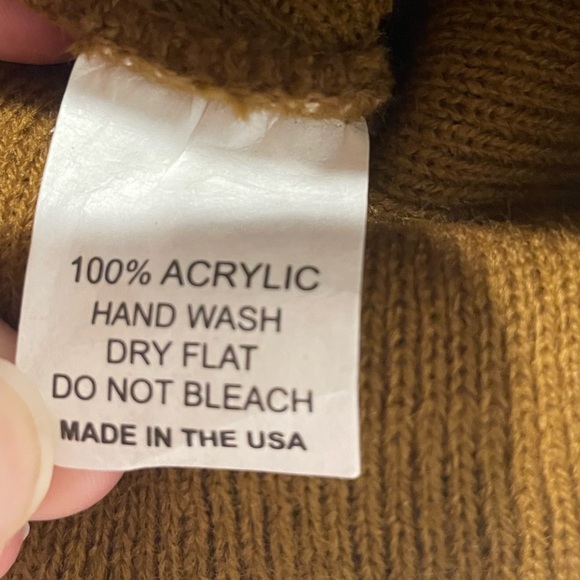 Duluth Pack Beanie Hat Leather Logo Light Brown/Camel Color Like New - Picture 4 of 6